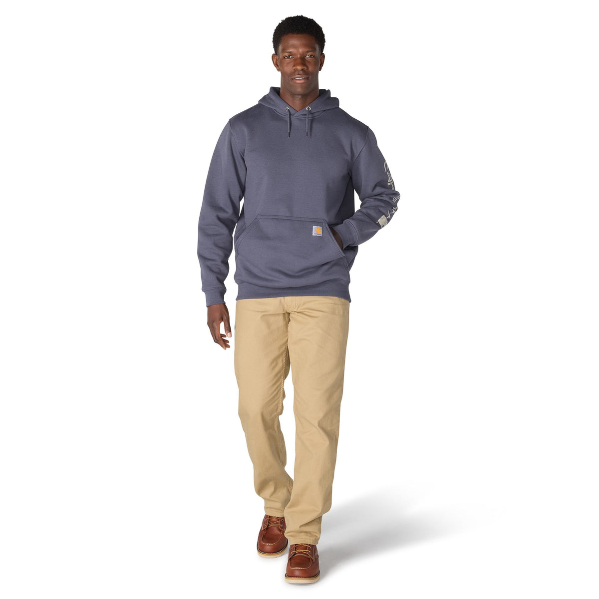 Carhartt Men's Signature Logo Hooded Pullover Sweatshirt