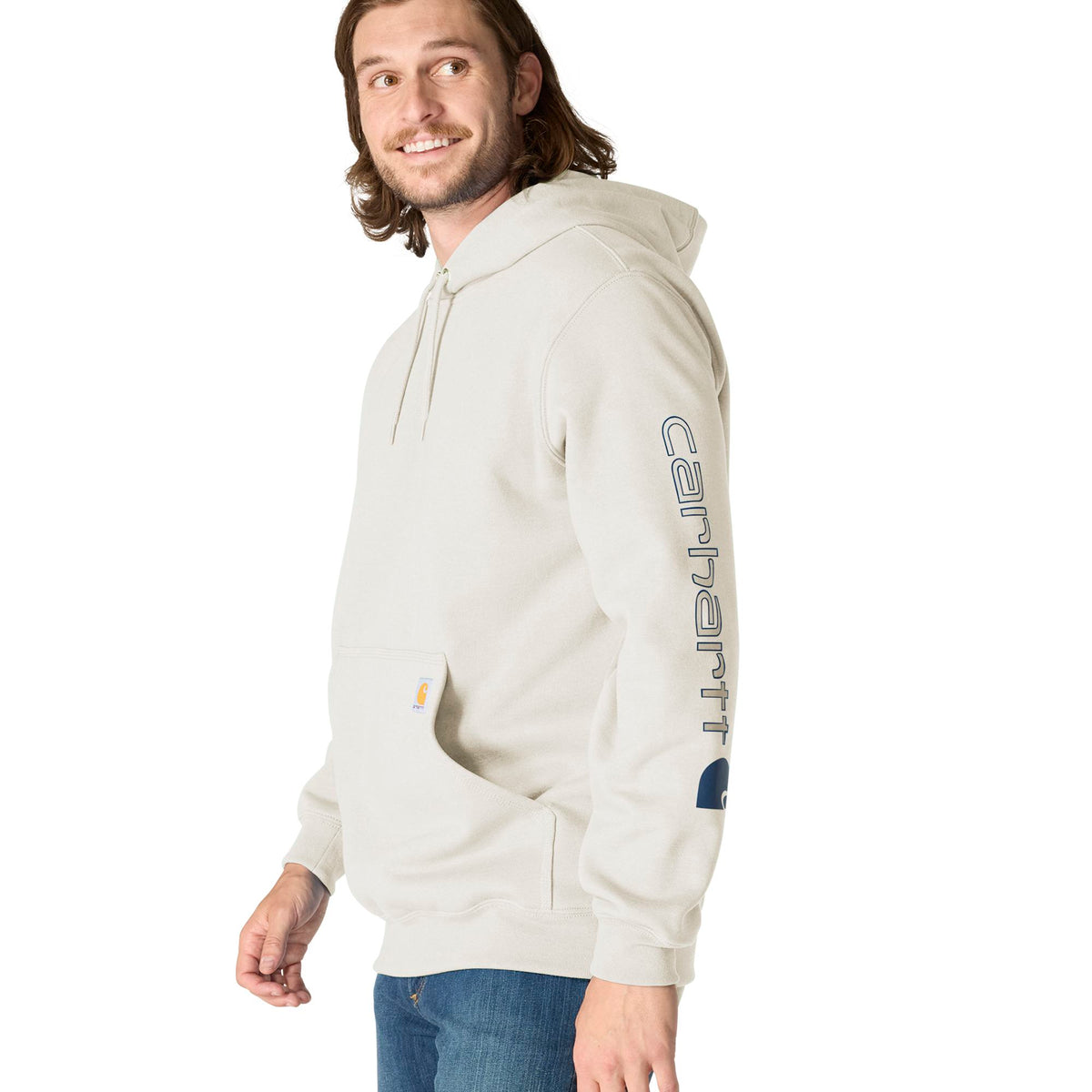 Carhartt Men's Signature Logo Hooded Pullover Sweatshirt