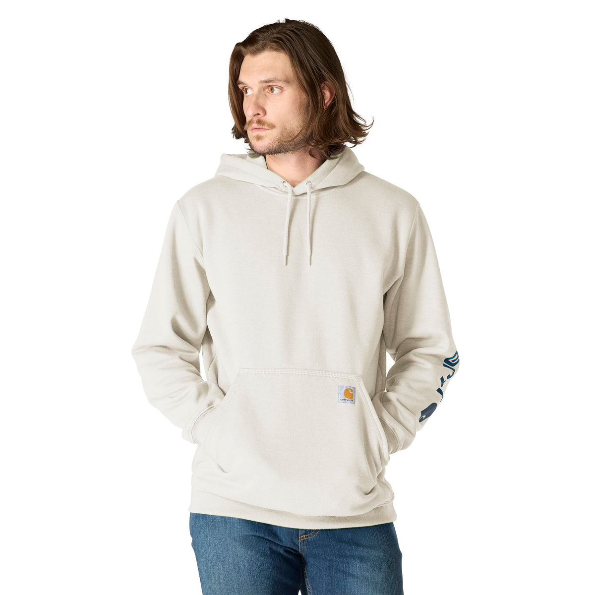 Carhartt Men's Signature Logo Hooded Pullover Sweatshirt