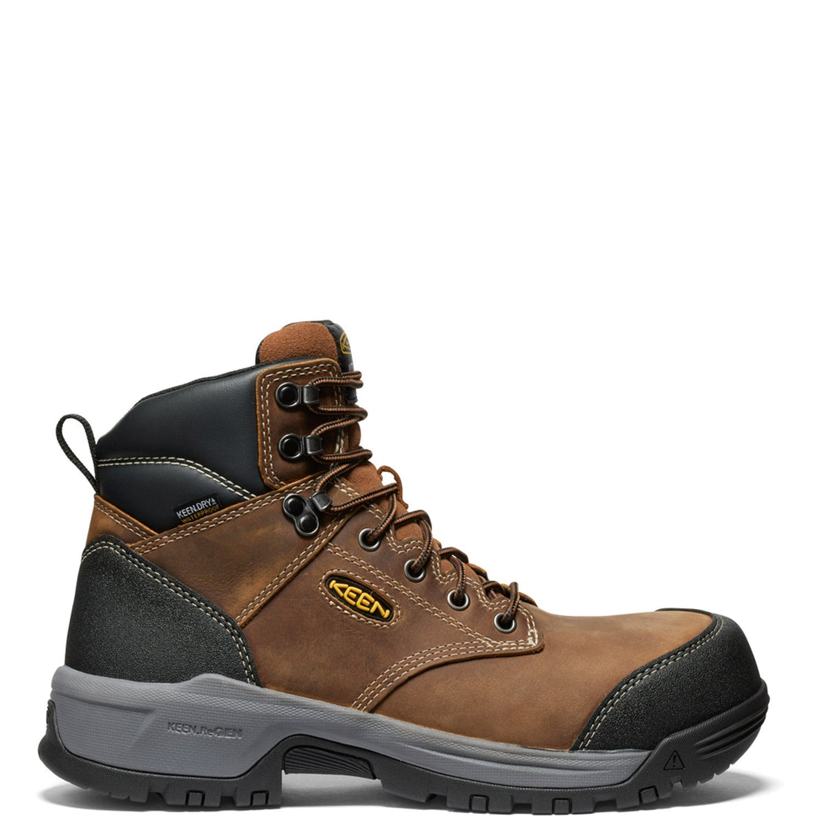 KEEN Utility Men's Evanston 6" Waterproof EH Carbon Toe Work Boot Work Boots KEEN Utility Bison/Black 10 2E