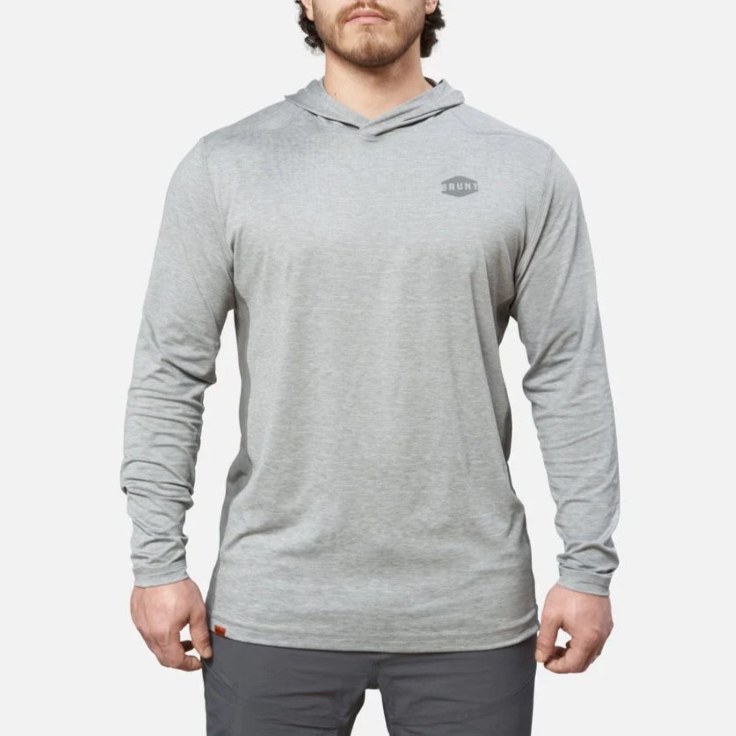 LAT Men's Hooded Raglan Long Sleeve Jersey Tee - Lightweight, Unisex Fit, In Natural Heather/Granite/Titanium - View #10
