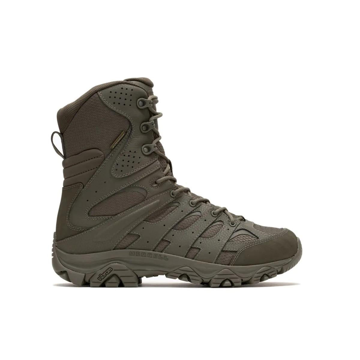 Merrell Men's Moab 3 8" Tactical Zip Waterproof Boot Work Boots Merrell Dark Olive 10 M