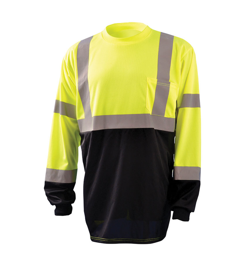 OccuNomix Men&#39;s Black Bottom Wicking Birdseye Long Sleeve Shirt - Work World - Workwear, Work Boots, Safety Gear