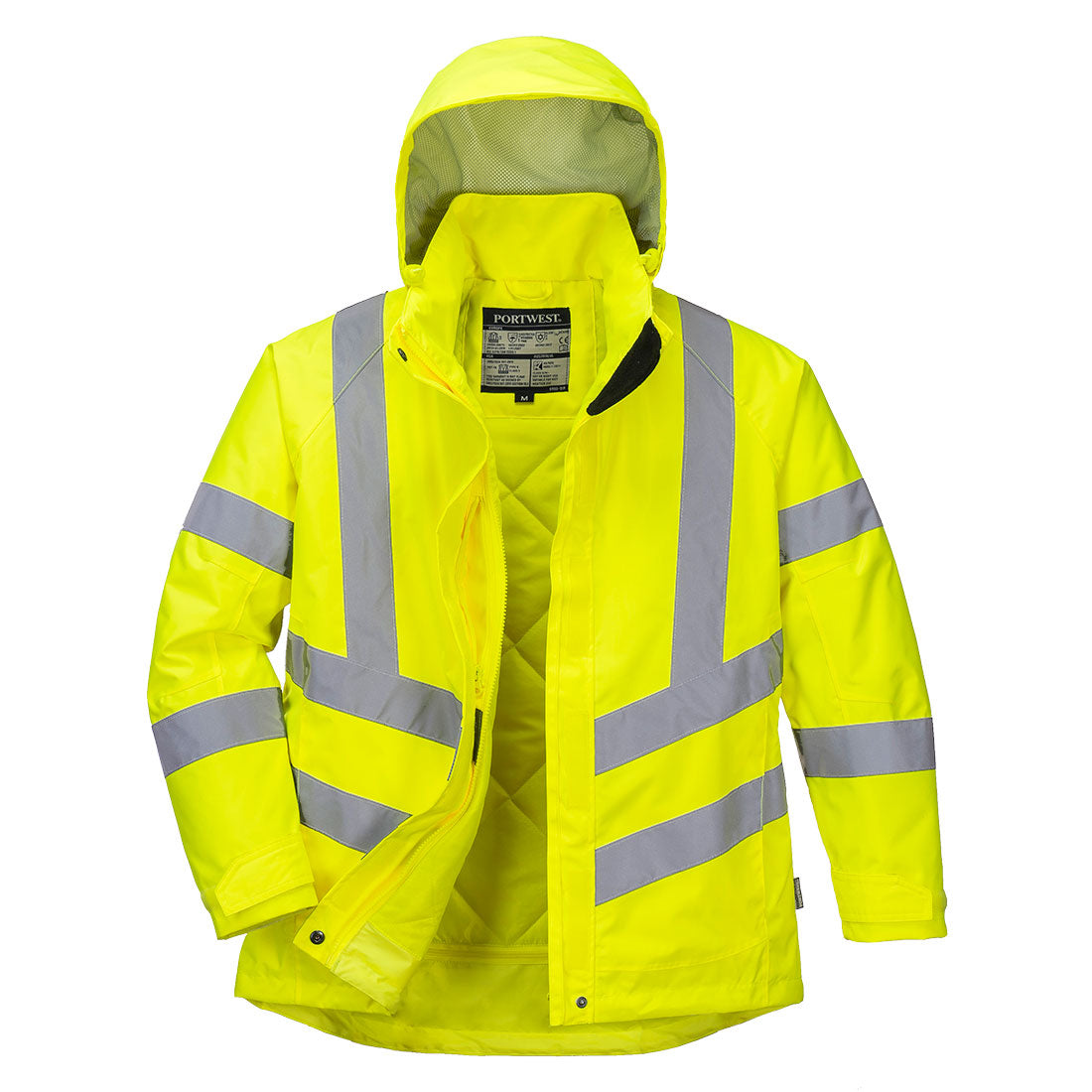 Portwest Women&#39;s Hi-Vis Waterproof Hooded Winter Safety Jacket - Work World - Workwear, Work Boots, Safety Gear