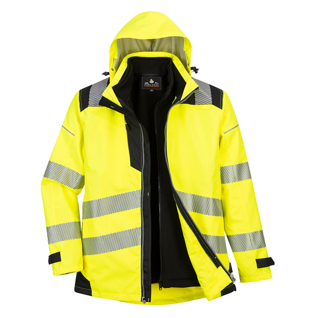 Portwest Men&#39;s PW3 Hi-Vis 3-In-1 Rain Jacket - Work World - Workwear, Work Boots, Safety Gear