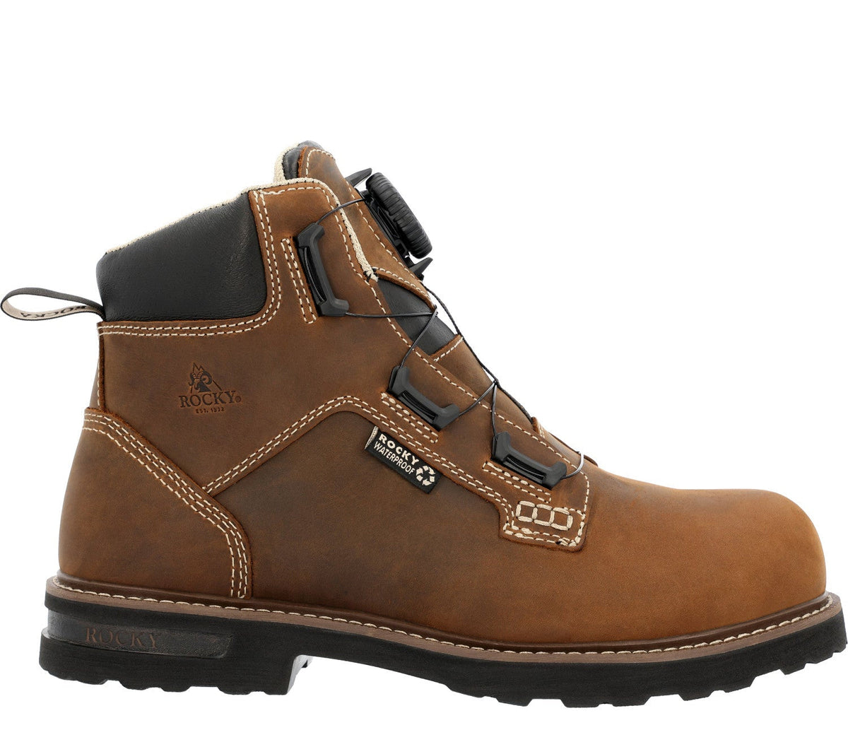 Rocky Men's Grindstone XTR BOA® 6" Waterproof Comp Toe Work Boot Work Boots Rocky Brown 10 M