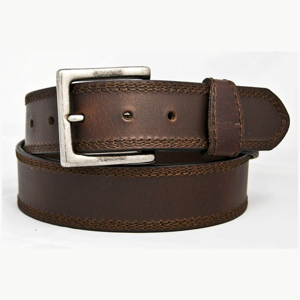 Rogers-Whitley 1.5" Triple Stitch Leather Belt Belts & Suspenders Rogers-Whitley Brown 32 Reg