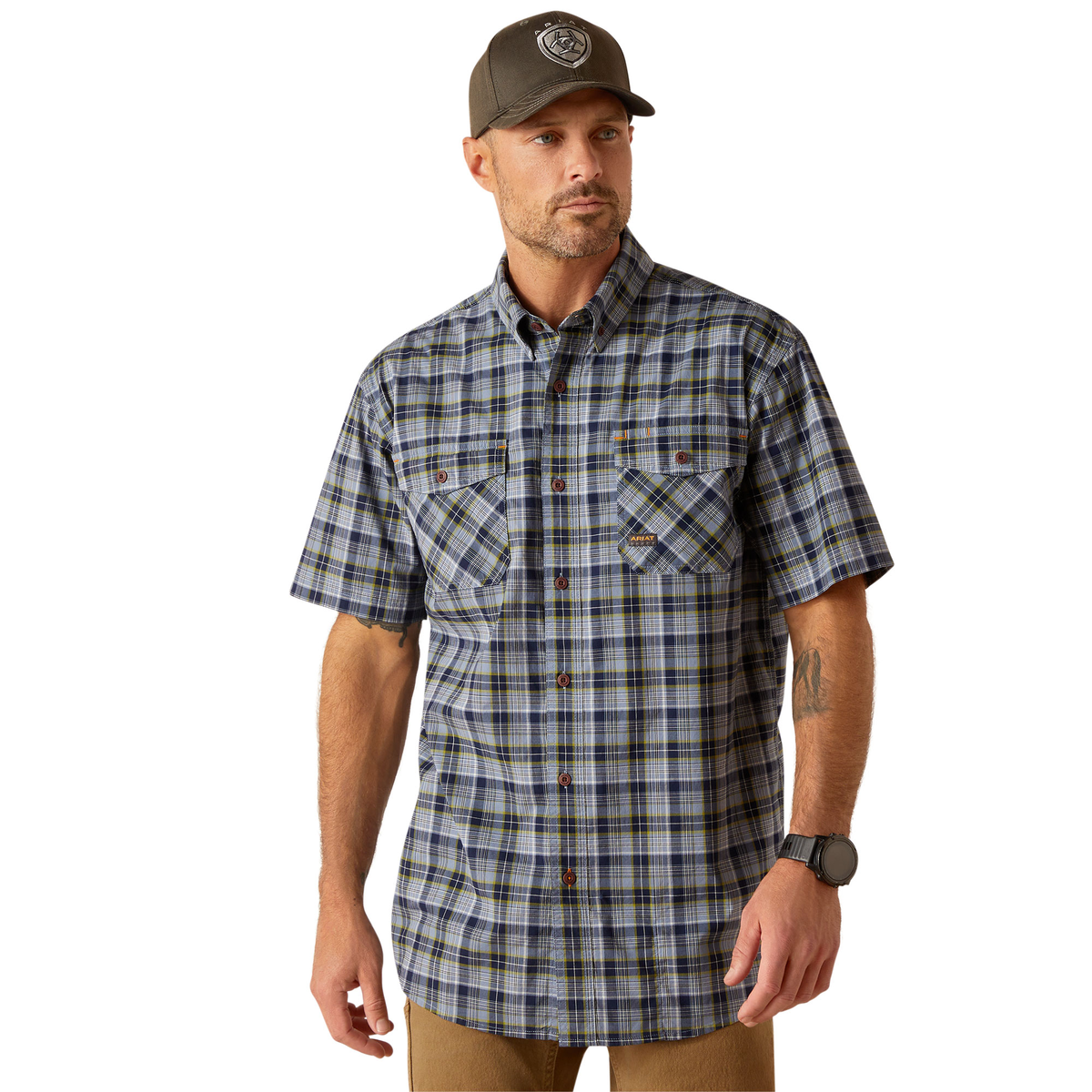 Ariat Men&#39;s Rebar Made Tough DuraStretch Short Sleeve Work Shirt - Work World - Workwear, Work Boots, Safety Gear