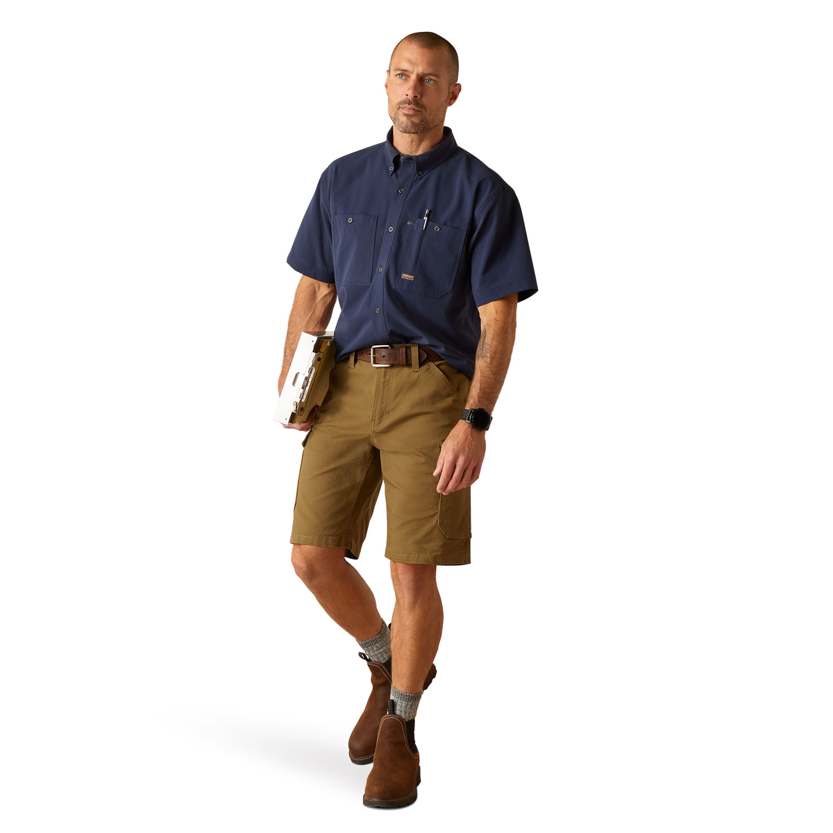 Ariat Men&#39;s Rebar Made Tough 360 AirFlow Short Sleeve Work Shirt - Work World - Workwear, Work Boots, Safety Gear