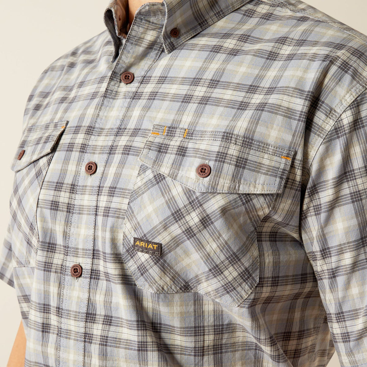 Ariat Men's Made Tough Durastretch Button-Down Short Sleeve Work Shirt Work Shirts Ariat