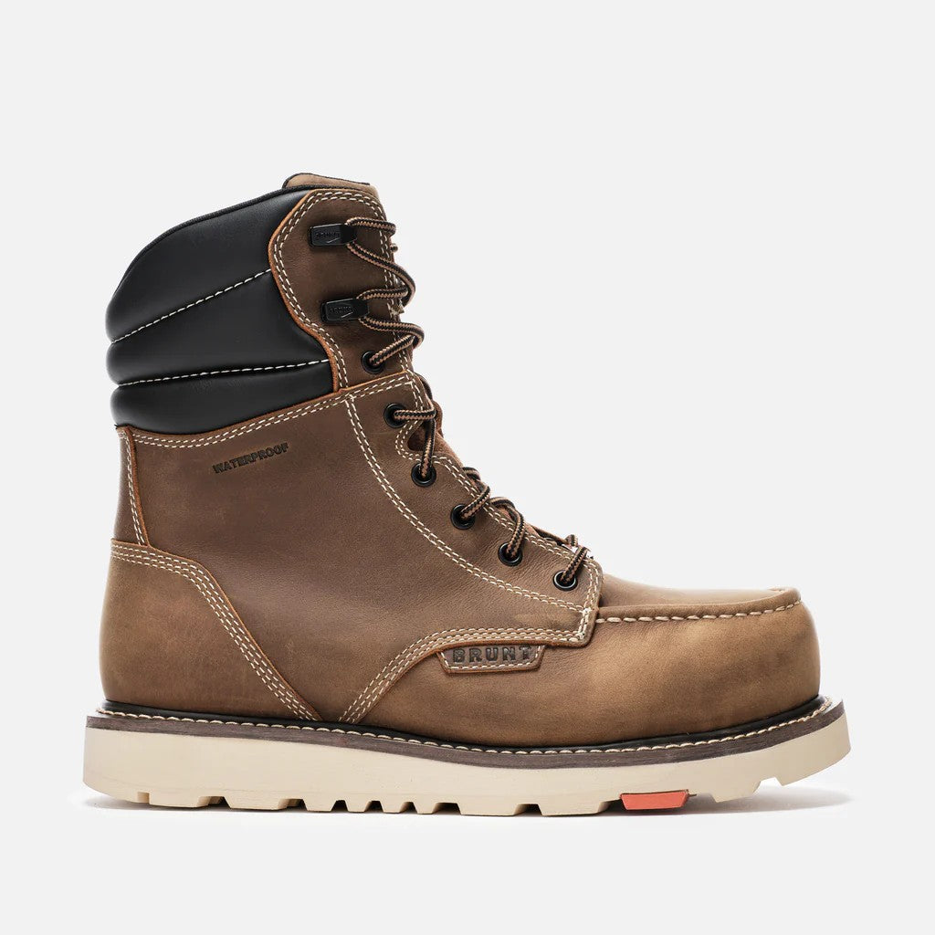 BRUNT Men's Marin Welted 8" EH Comp Toe Work Boot Work Boots BRUNT Dark Tan 10 D/2E