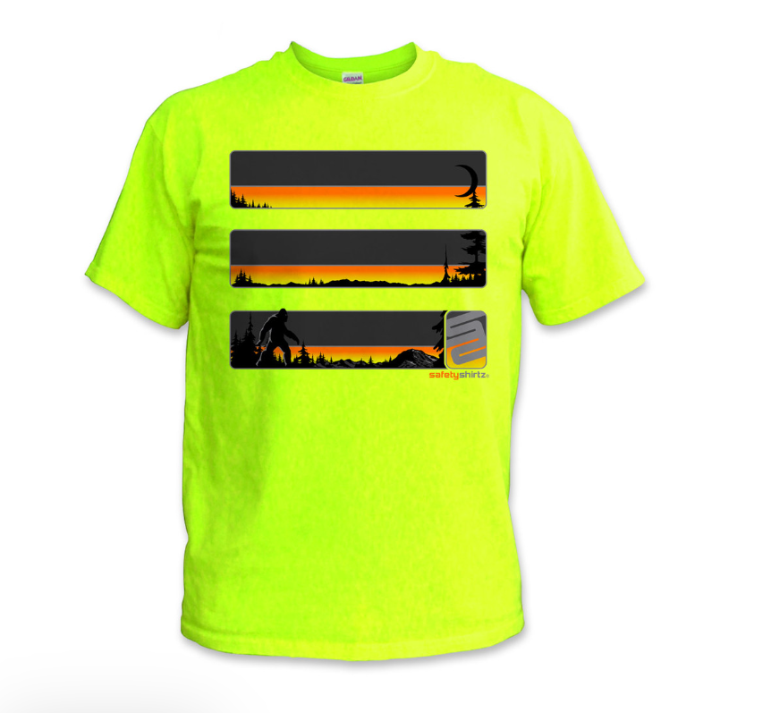 SafetyShirtz Men's Sasquatch Stealth Short Sleeve Safety T-Shirt - Work World - Workwear, Work Boots, Safety Gear