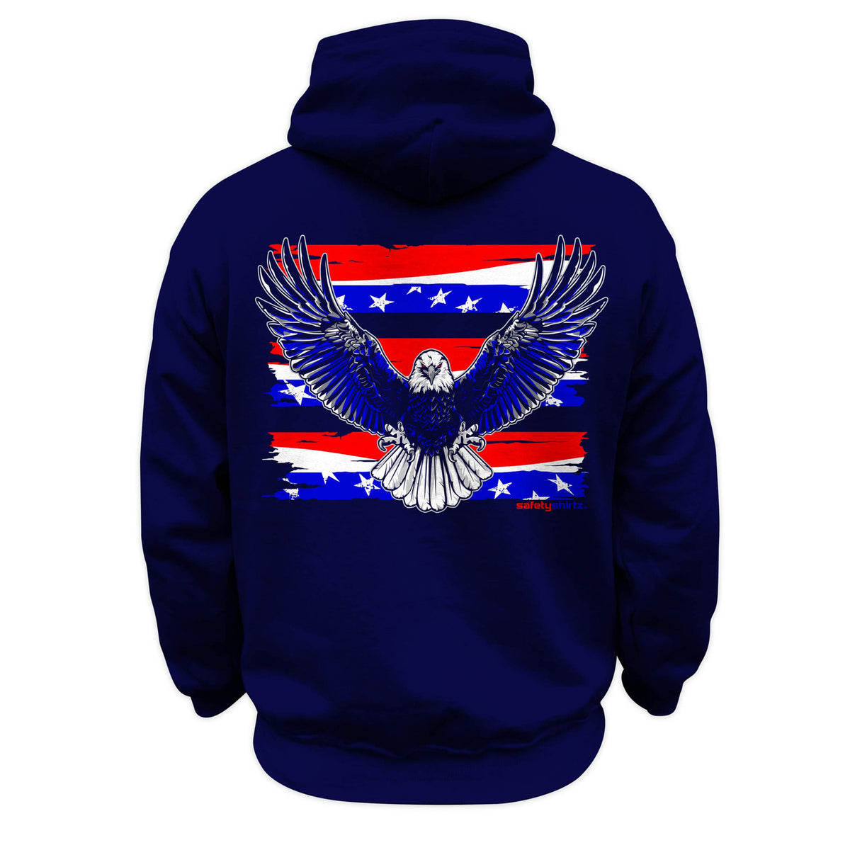 SafetyShirtz Men's Iron Eagle Hi-Vis Safety Stripe Hoodie Sweatshirts & Hoodies SafetyShirtz