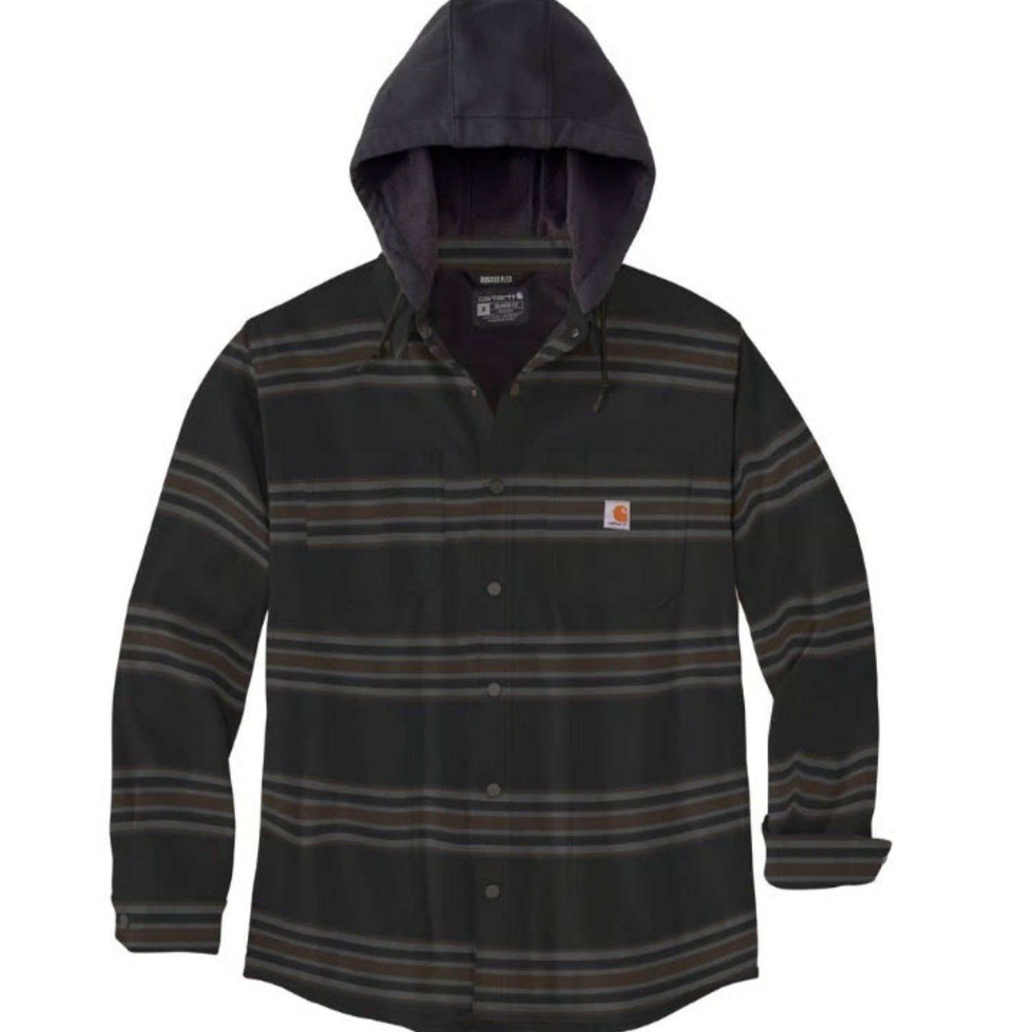 Carhartt Men's Flannel Fleece-Lined Snap Hooded Shirt Jac Work World