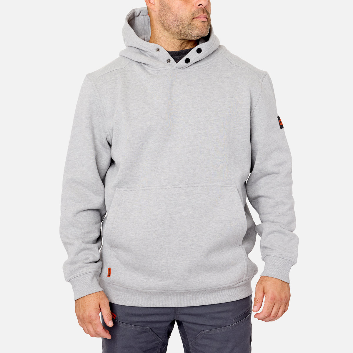 BRUNT Men's The Shevlin Water Resistant Workwear Hoodie Sweatshirts & Hoodies BRUNT Light Grey Heather 2XL Reg