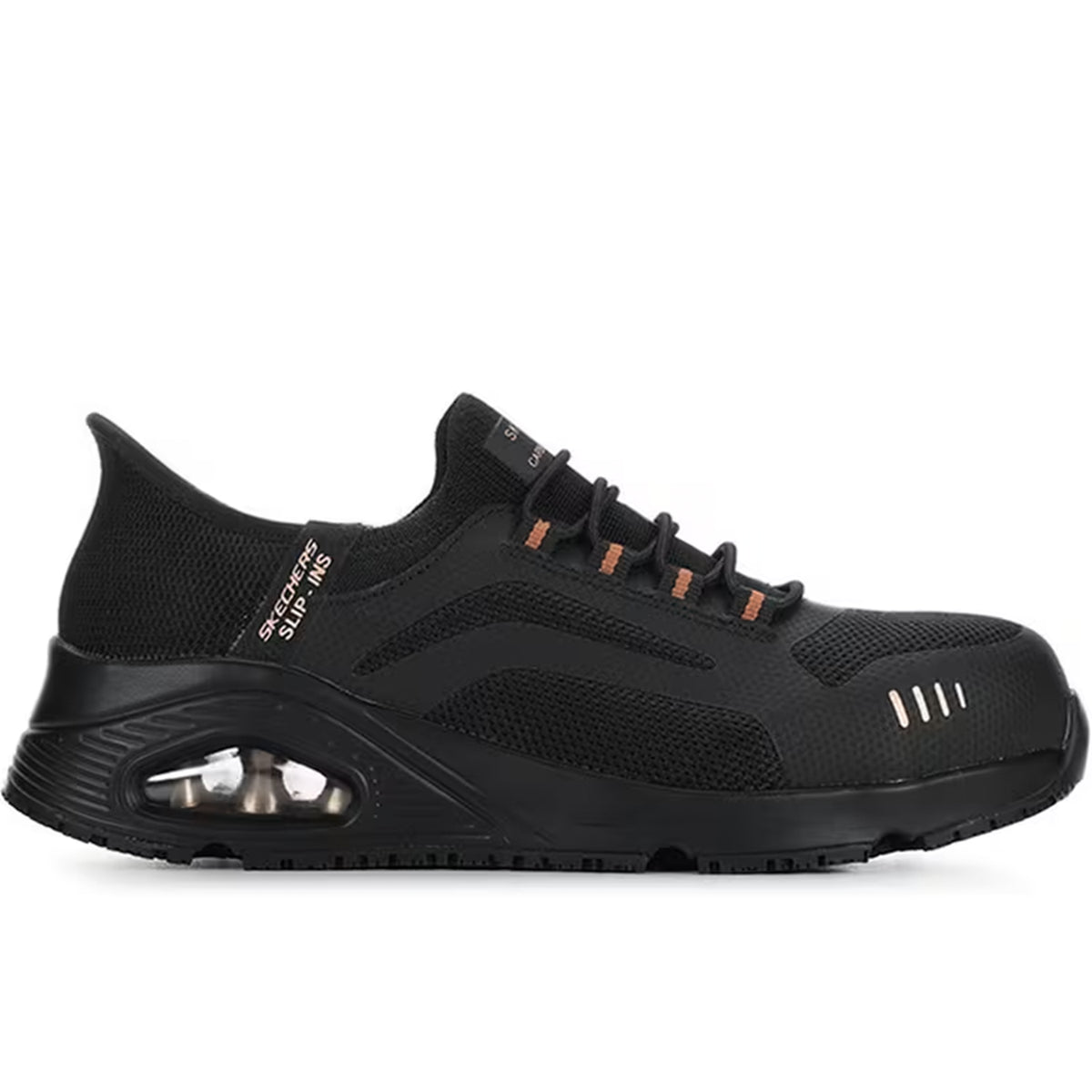 Skechers Women's UNO Alaini ESD Comp Toe Work Shoe Work Shoes Skechers Black/Rose Gold 10 M