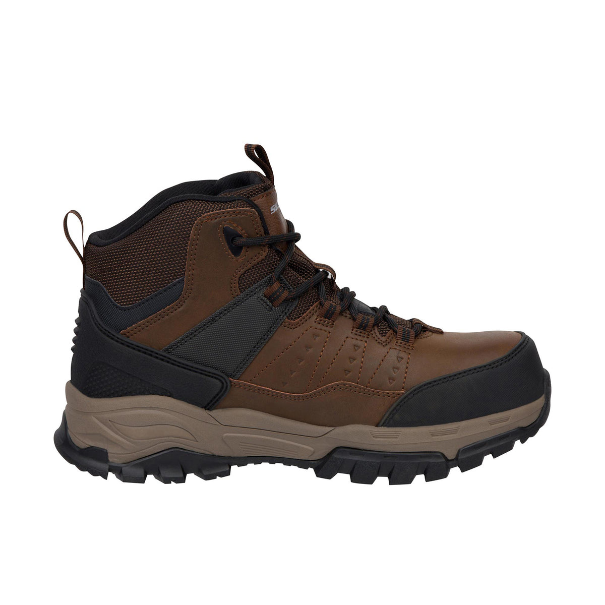 Skechers Men's Arch Fit Tarver Comp Toe Work Boot Work Boots Skechers Brown Black 10 M