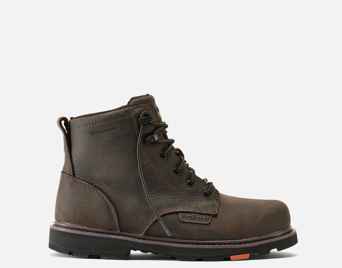 BRUNT Men's The Sullivan 6" Waterproof BRUNT Toe™ Work Boot Work Boots BRUNT Dark Brown 10 D/2E