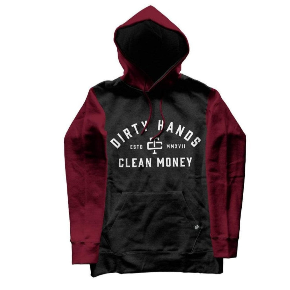 Troll Co. Men's Classic Two-Tone Hoodie Sweatshirts & Hoodies Troll Co. Maroon/Dark Nickel 2XL Reg