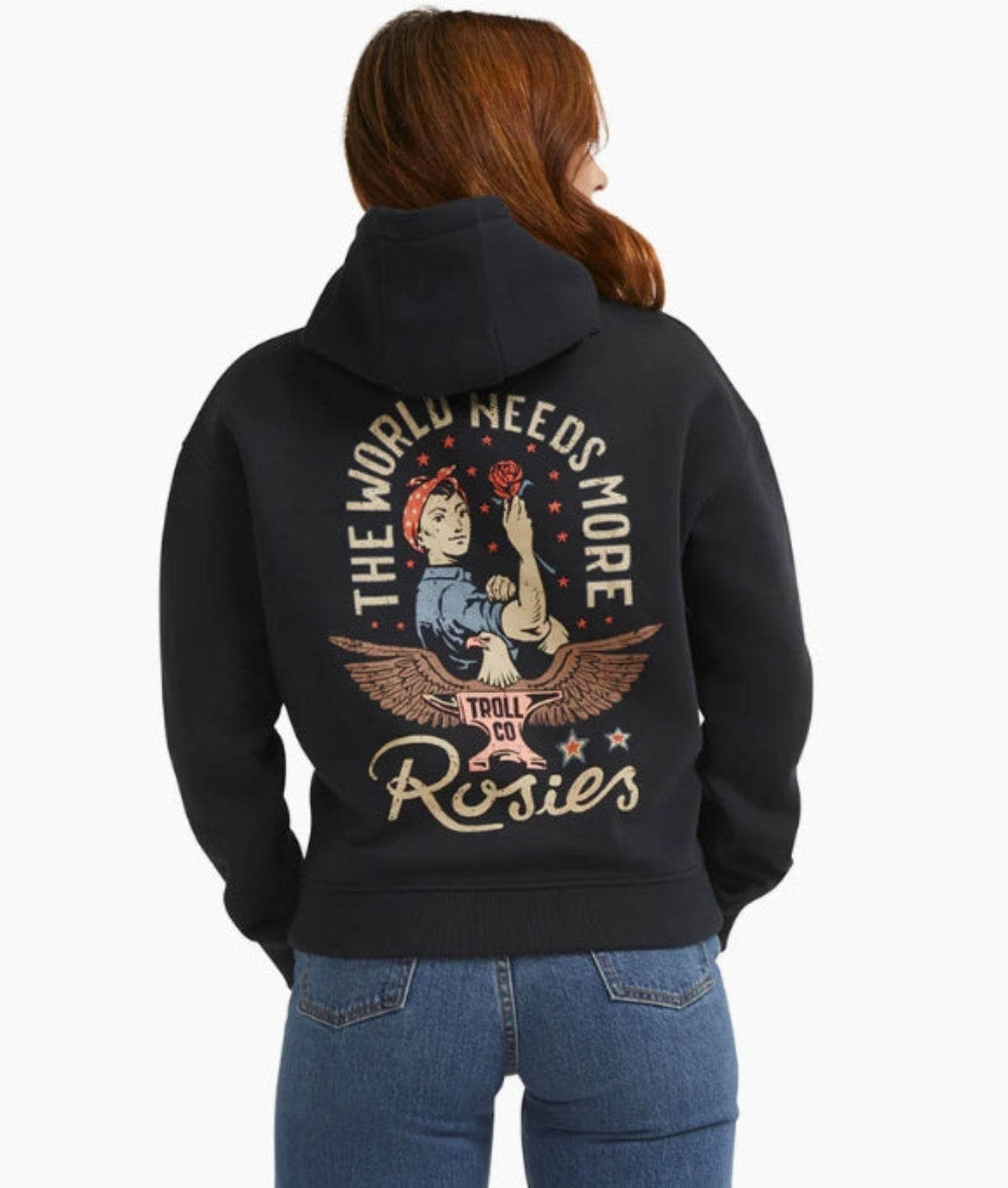 Troll Co. Women's Rosie "The World Needs More Rosies" Graphic Hoodie - Work World - Workwear, Work Boots, Safety Gear