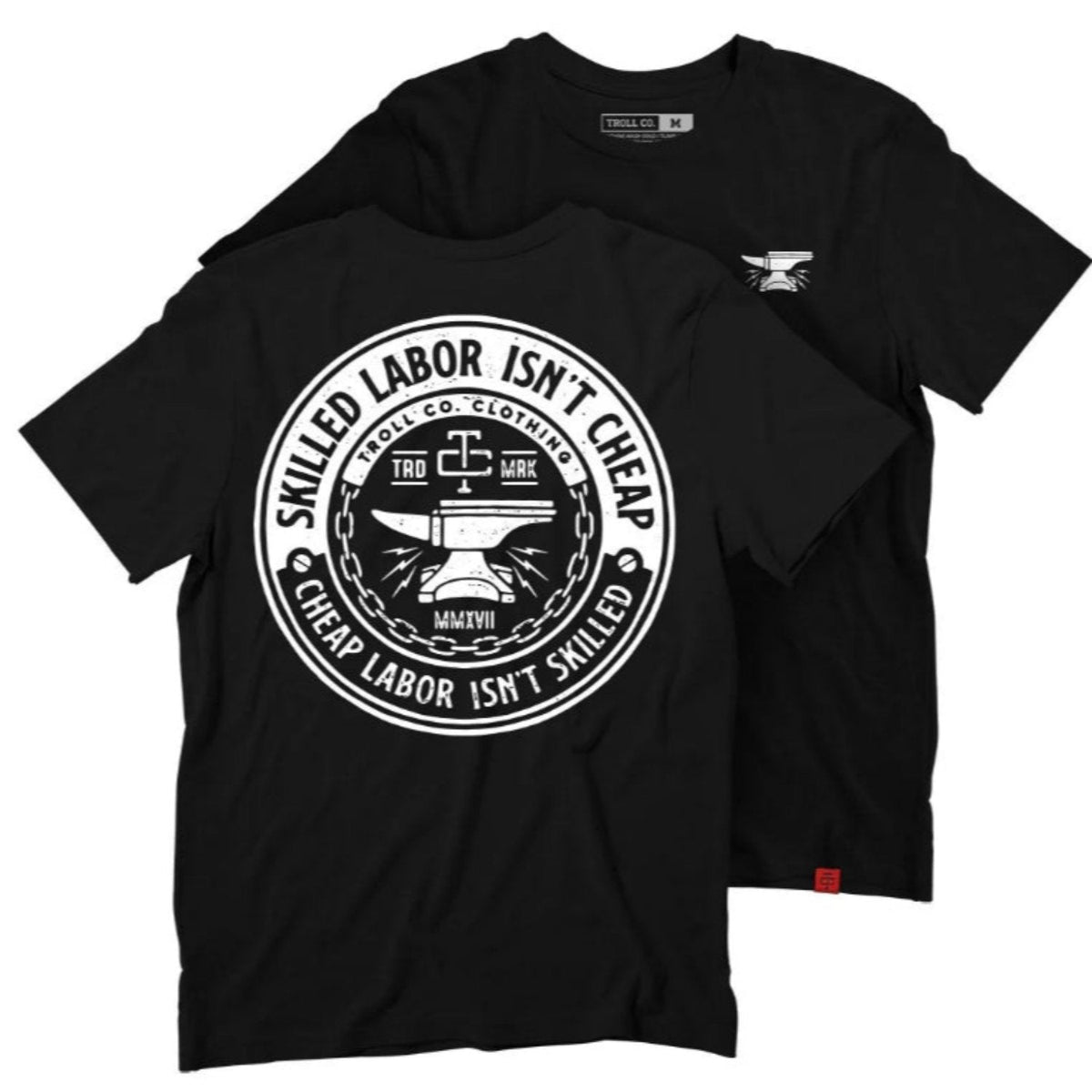 Troll Co. Men's "Skilled Labor Isn't Cheap" Graphic Short Sleeve T-Shirt T-Shirts Troll Co. Black 2XL Reg