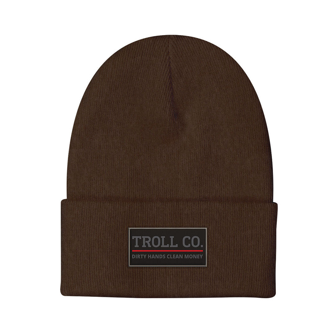 Troll Co. Premium "Dirty Hands, Clean Money" Patch Knit Beanie Hats & Caps Troll Co. Bison OS