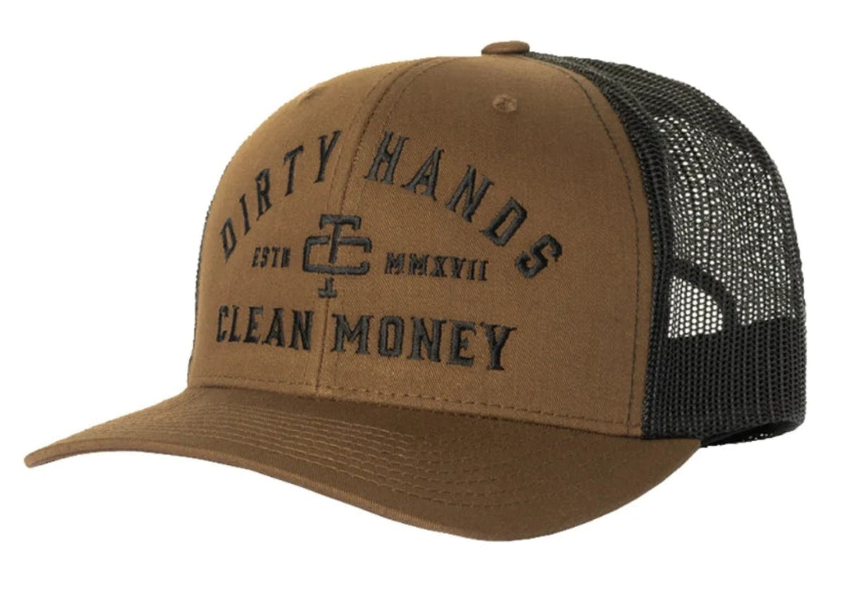 Troll Co. Classic 'Dirty Hands Clean Money' Snap Meshback Cap Hats & Caps Troll Co. Coyote Brown OS