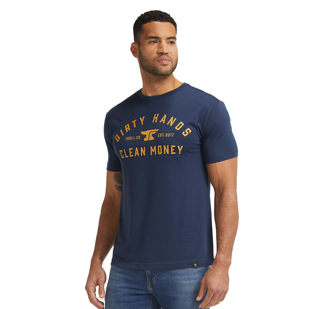 Troll Co. Men's "Dirty Hands Clean Money" Classic Short Sleeve T-Shirt - Work World - Workwear, Work Boots, Safety Gear