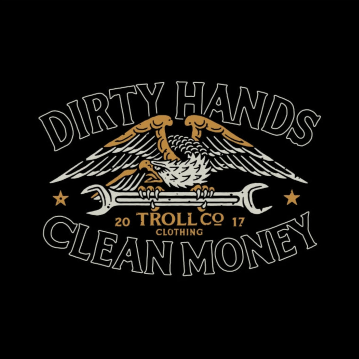 Troll Co. Men's "Dirty Hands Clean Money" Wing Spanner Graphic Hoodie - Work World - Workwear, Work Boots, Safety Gear