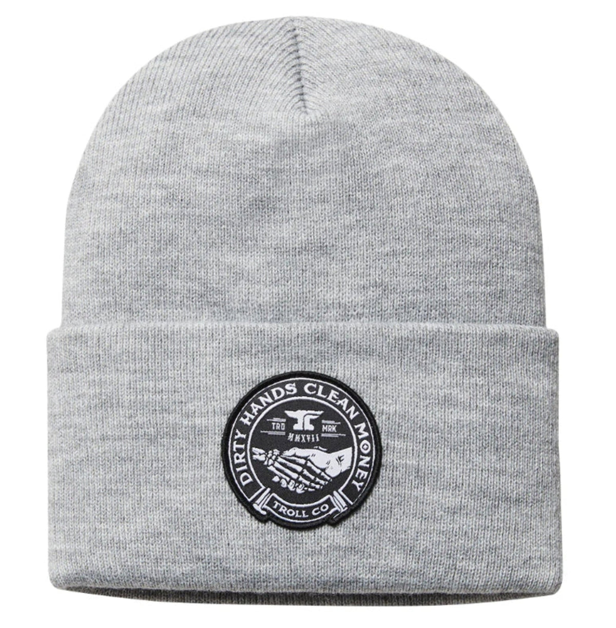 Troll Co. Haggler "Dirty Hands Clean Money" Graphic Patch Cuffed Beanie