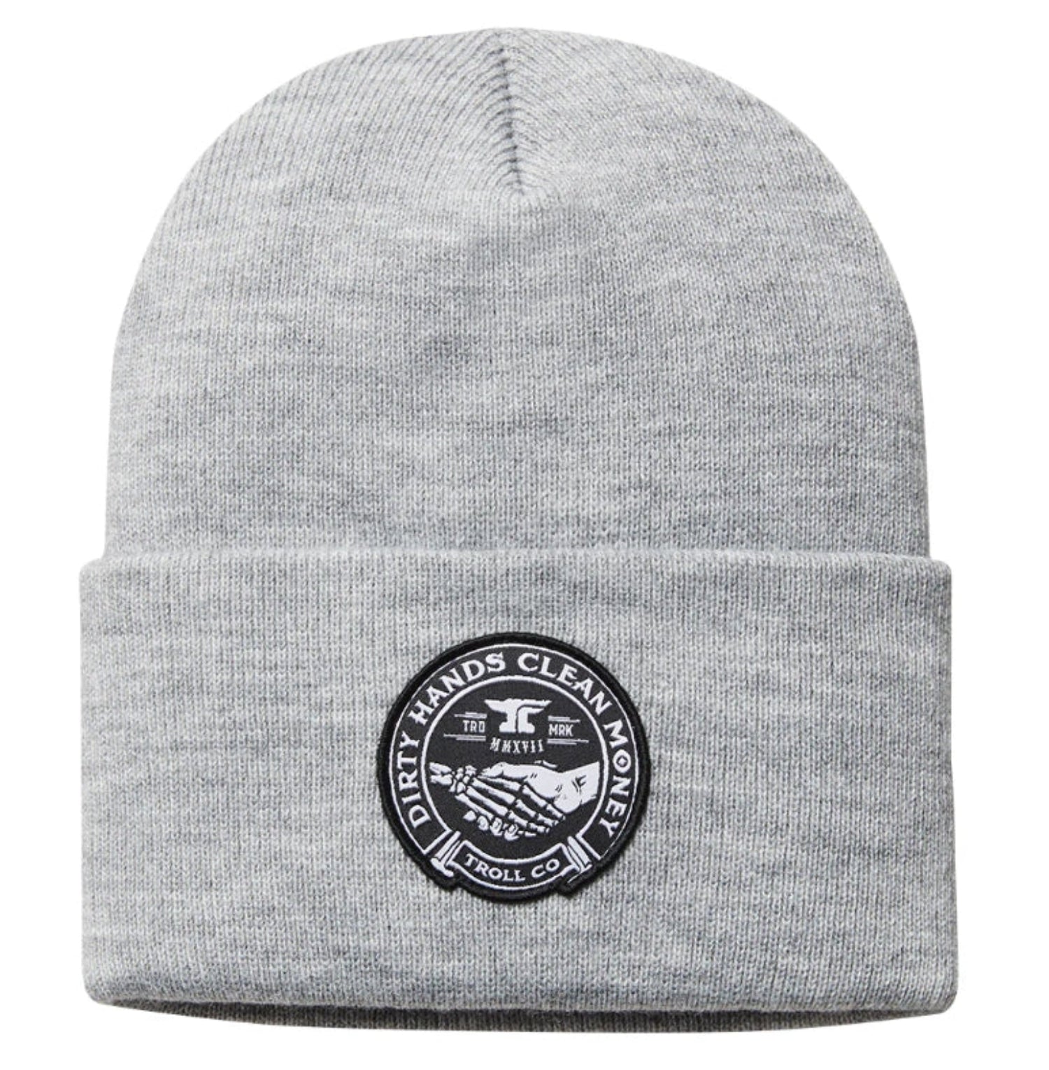 Troll Co. Haggler "Dirty Hands Clean Money" Graphic Patch Cuffed Beanie - Work World - Workwear, Work Boots, Safety Gear
