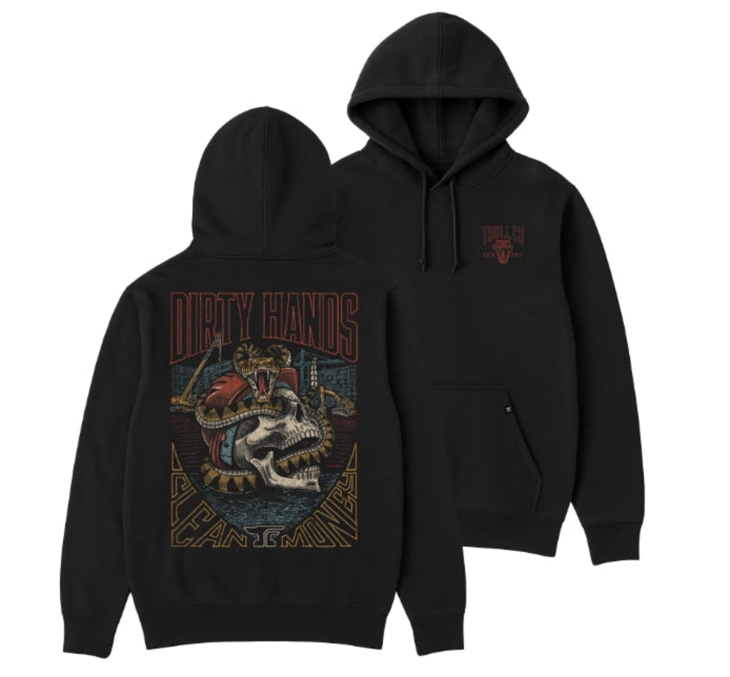 Troll Co. Men's "Dirty Hands Clean Money" Rattled Graphic Hoodie - Work World - Workwear, Work Boots, Safety Gear