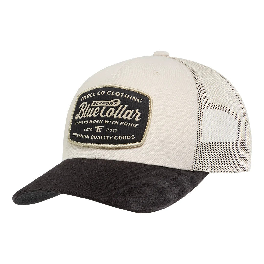 Troll Co. "Support Blue Collar" Worn Proud Patch Curved Brim Cap