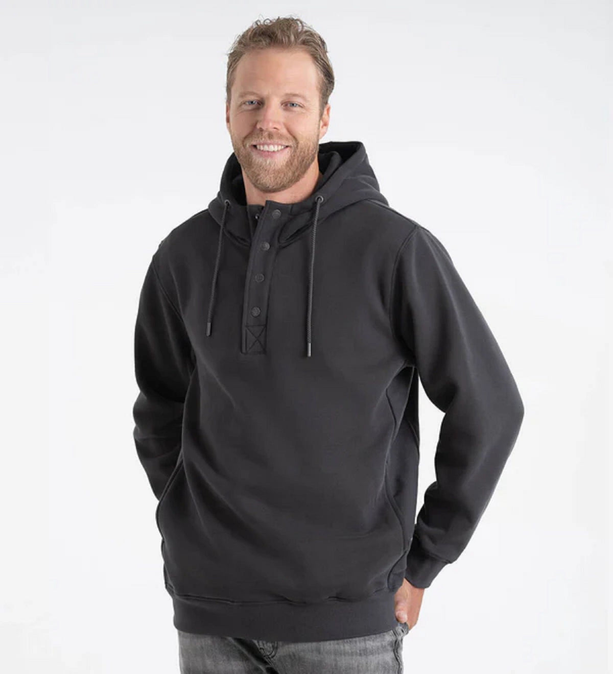 Thorogood Men's Snap Neck Heavyweight Hoodie Sweatshirts & Hoodies Thorogood Tarmac 2XL Reg