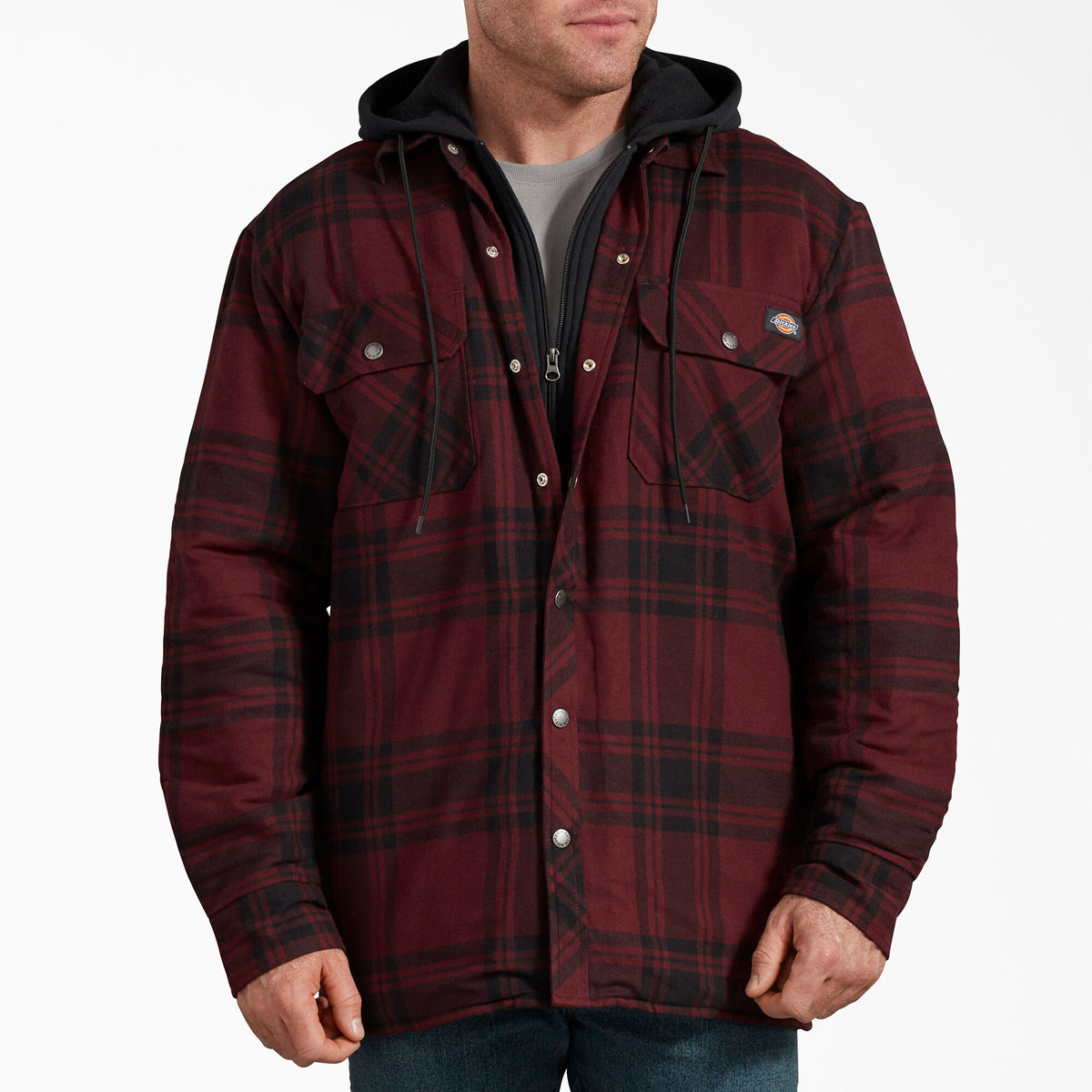 Dickies Men's Flannel Hooded Shirt Jacket - Work World - Workwear, Work Boots, Safety Gear
