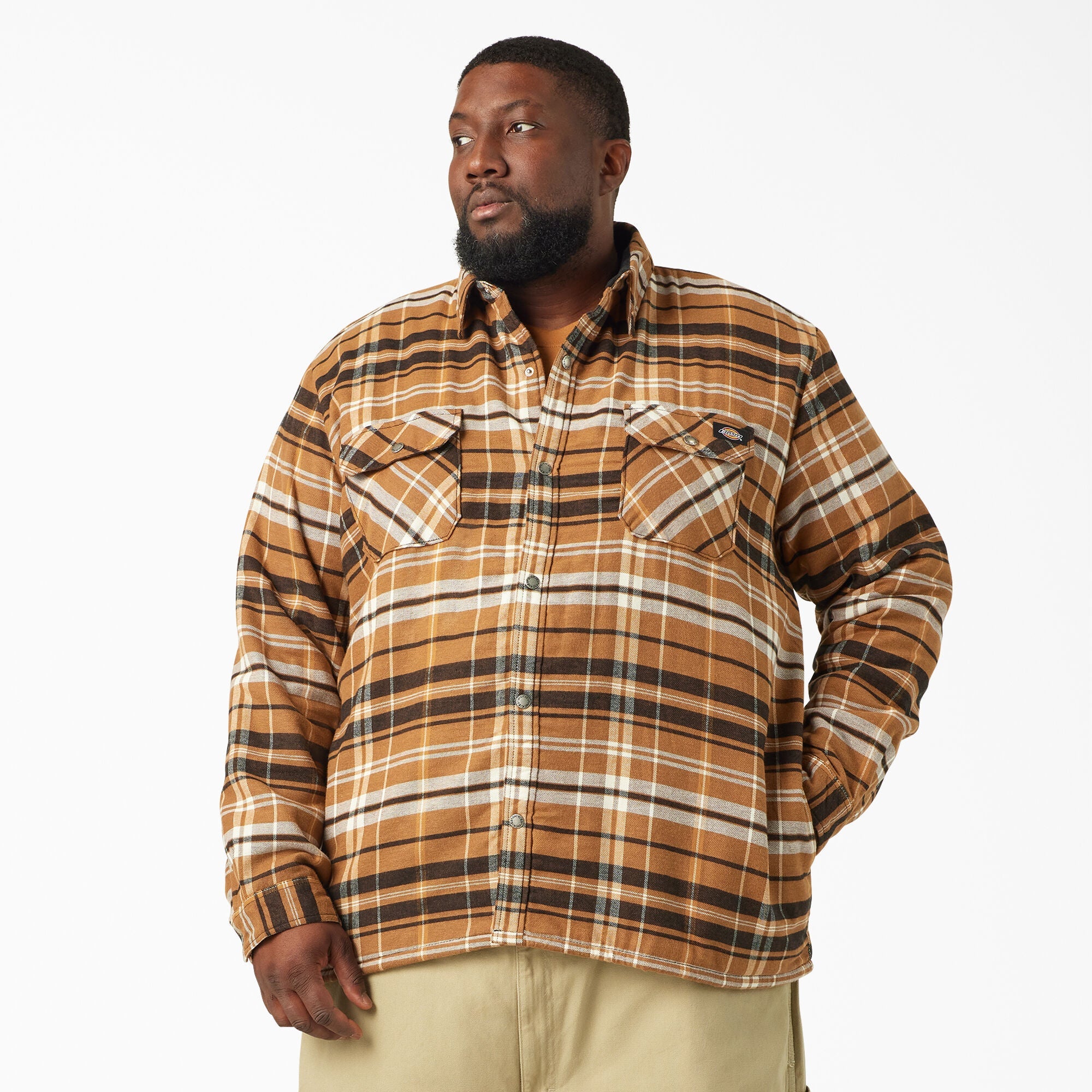 mellow frill check shirt ブラウン Dickies Men's Sherpa Lined Flannel Shirt Jac - Work World