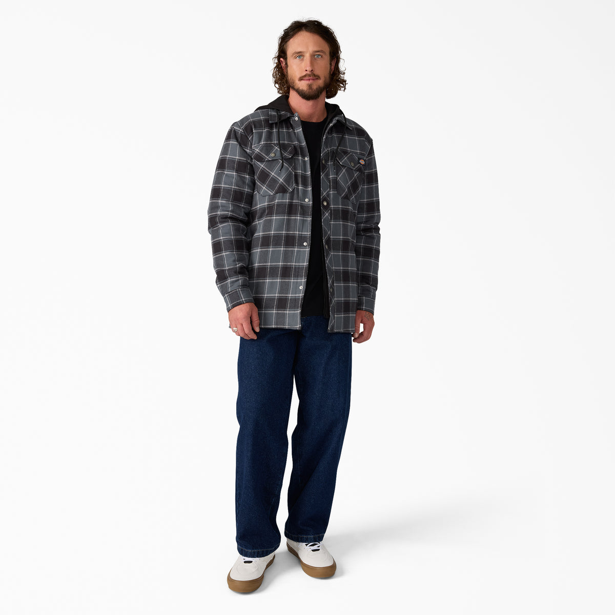Dickies Men's Durable Water Repellent Hooded Flannel Shirt Jac - Work World - Workwear, Work Boots, Safety Gear