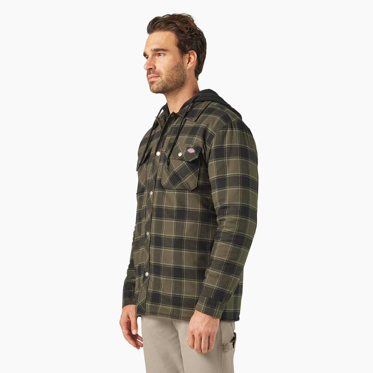 Dickies Men's Durable Water Repellent Hooded Flannel Shirt Jac - Work World - Workwear, Work Boots, Safety Gear