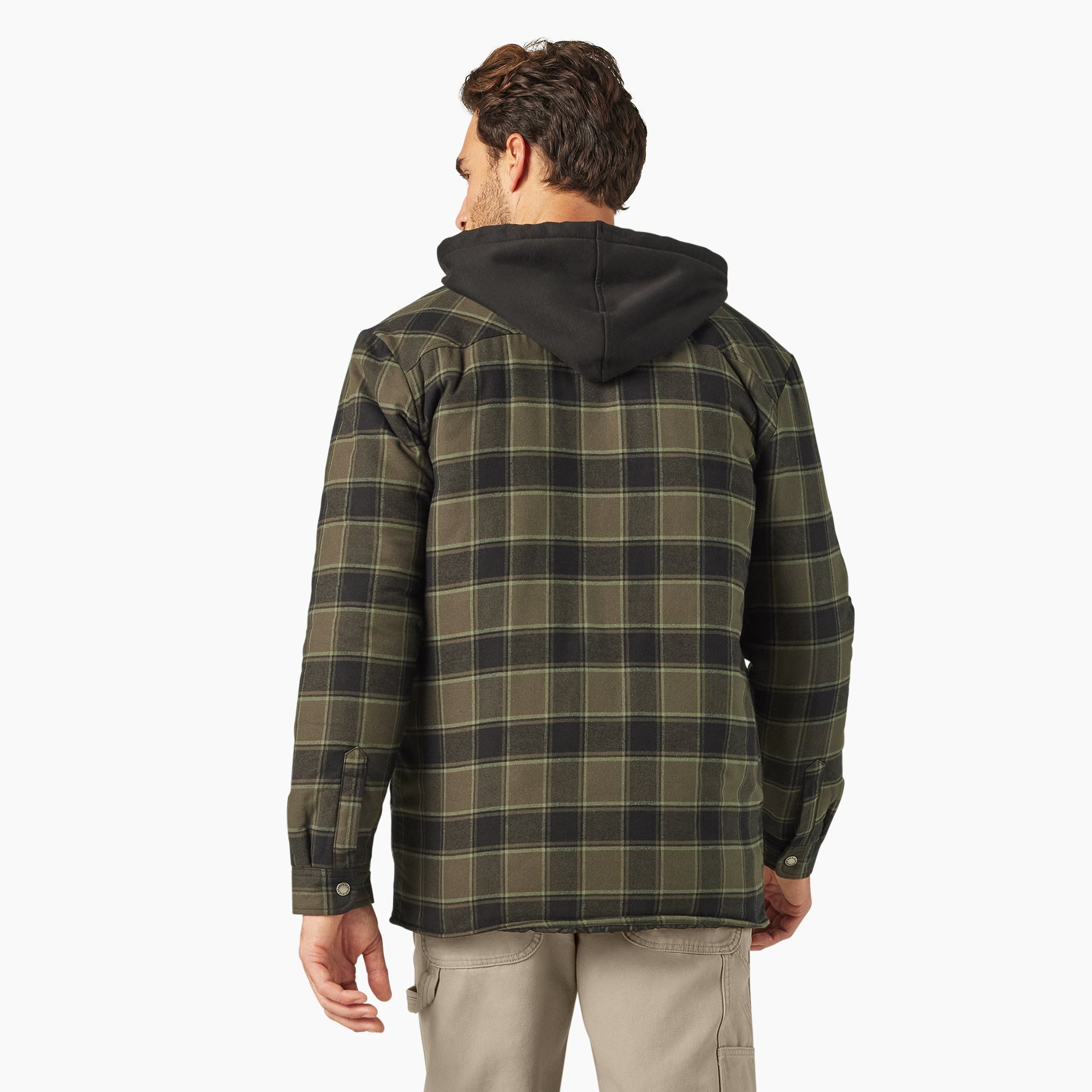 green plaid dickies backpack mini Dickies Water Repellent Flannel Hooded Shirt Jacket