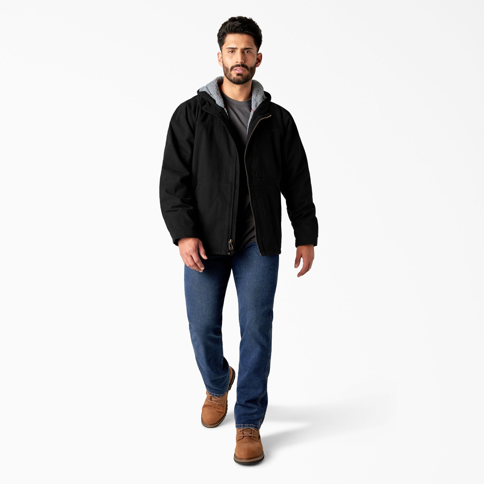 Dickies Men's Duck Sherpa Lined Hooded Full Zip Jacket - Work World