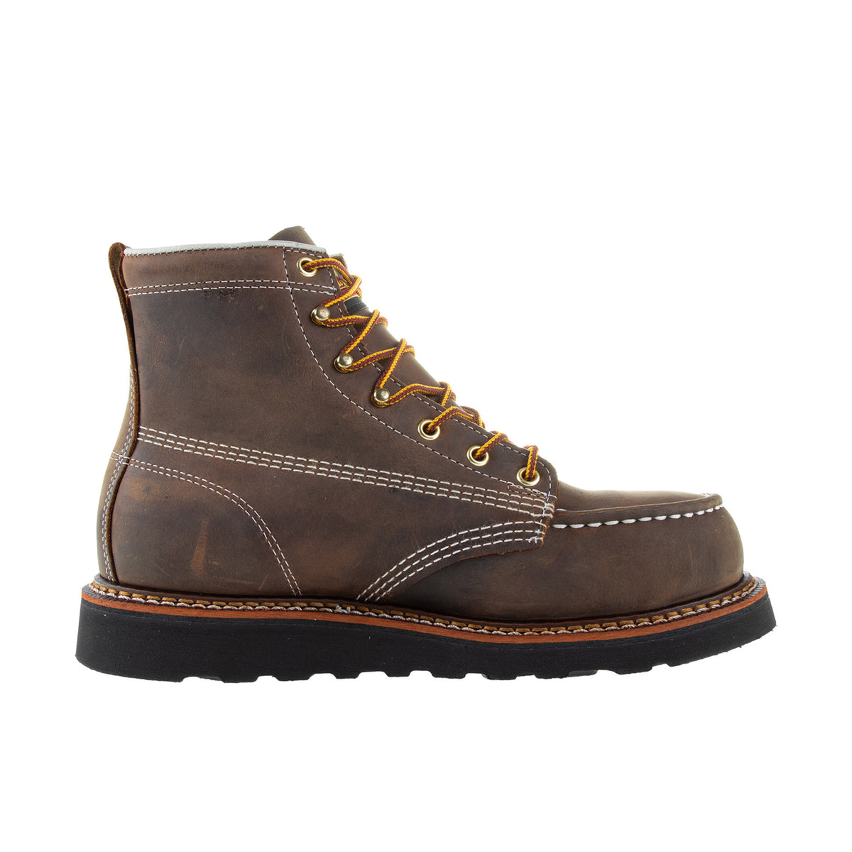 Thorogood Men's American Heritage 6 In Moc Toe Black Maxwear Wedge Steel Toe Work Boots Thorogood Crazy Horse 10 2E