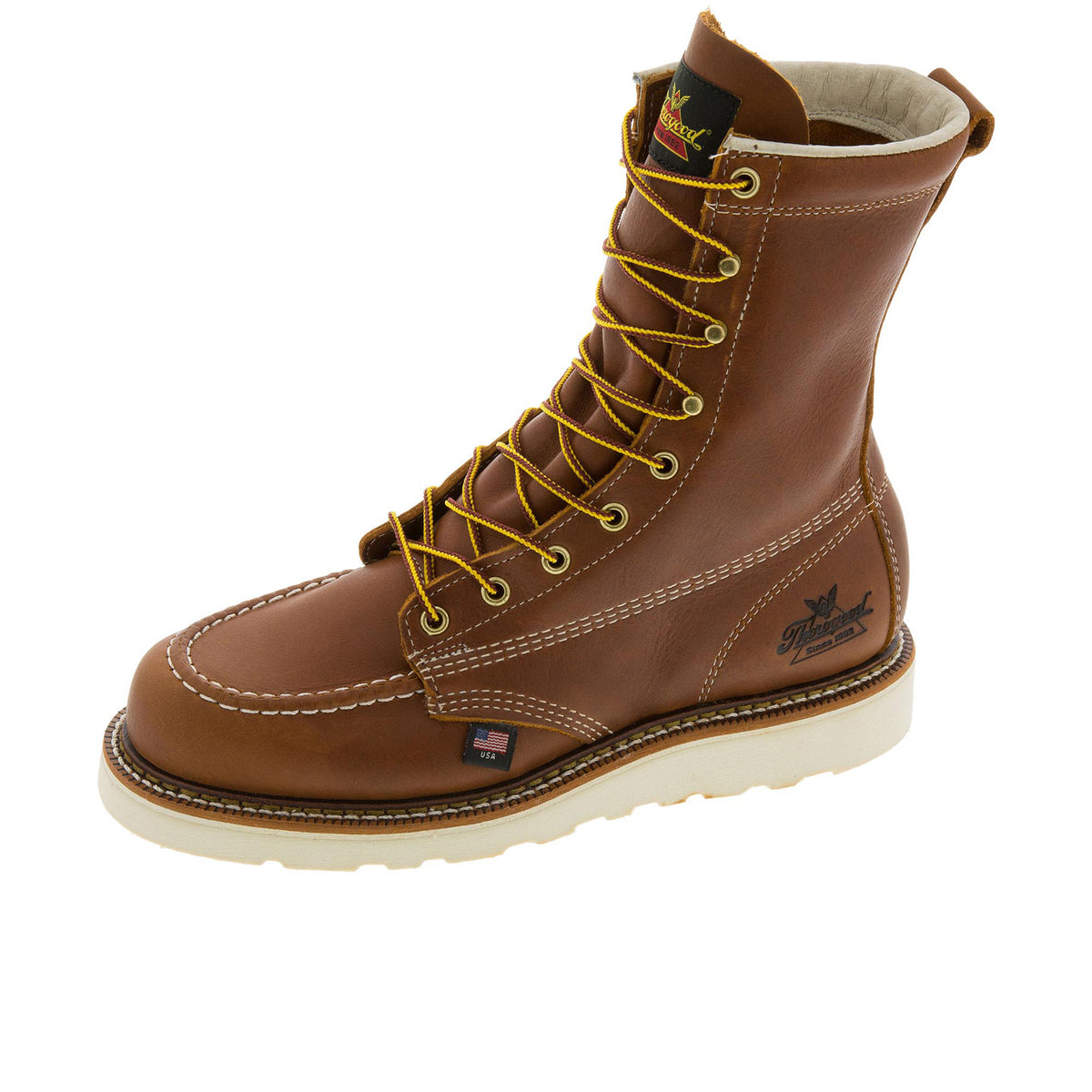 Thorogood Men's American Heritage 8 Inch Moc Toe MAXWear Wedge Steel Toe Work Boots Thorogood