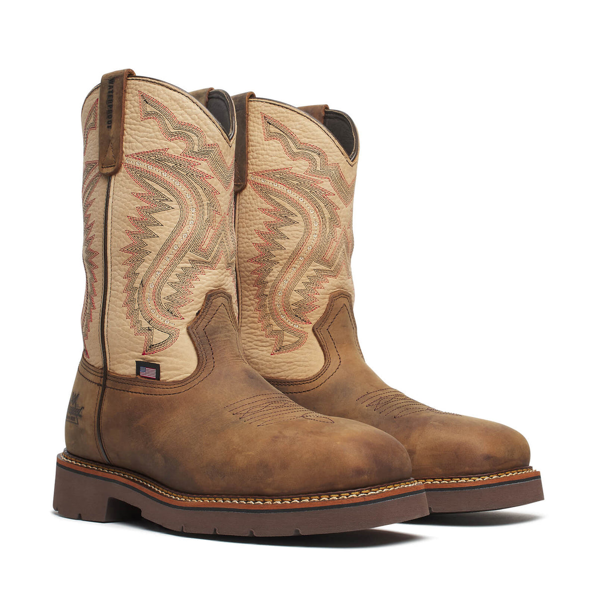 Thorogood Men's Western Work Waterproof 11" Square Toe Comp Toe Work Boot Work Boots Thorogood