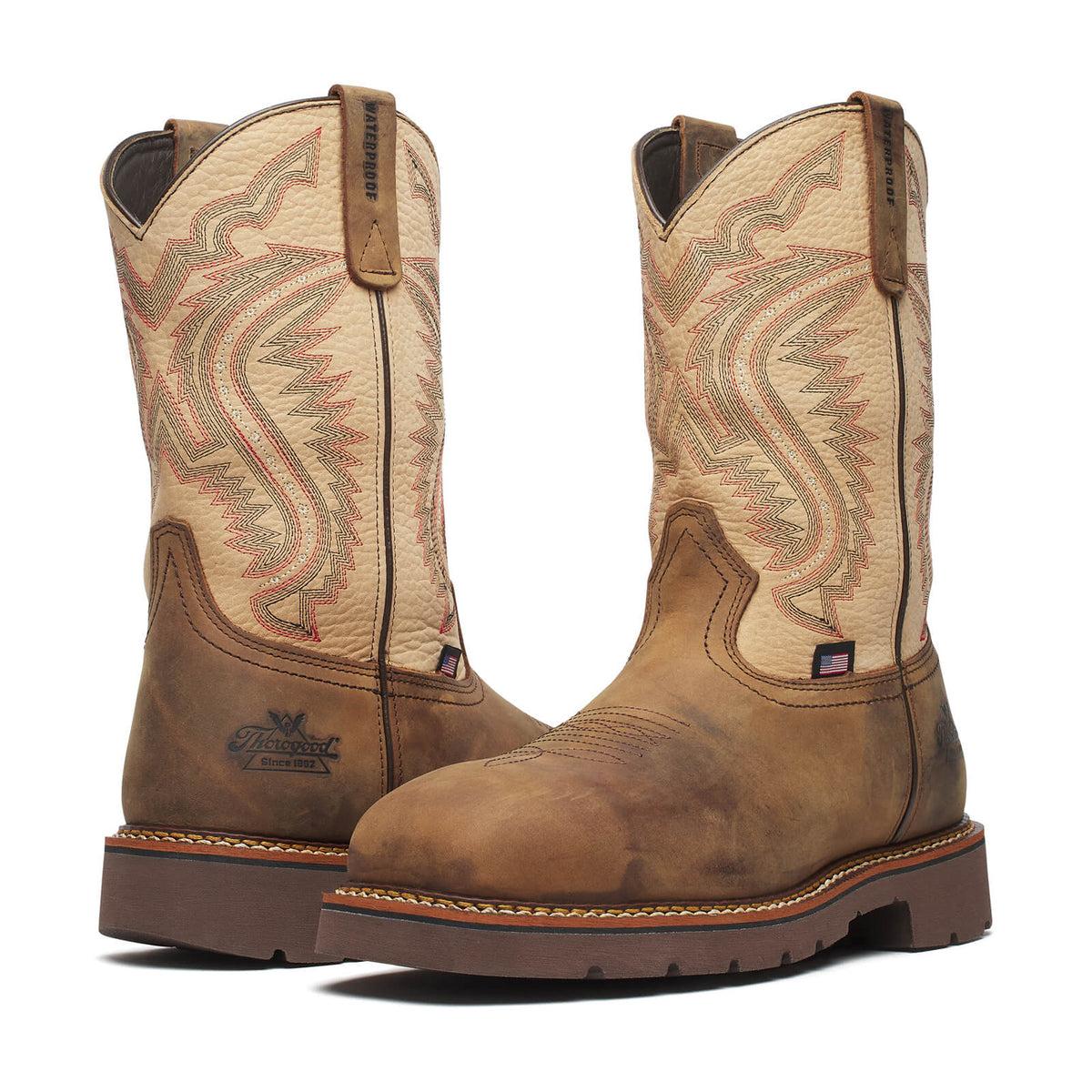 Thorogood Men's Western Work Waterproof 11" Square Toe Comp Toe Work Boot