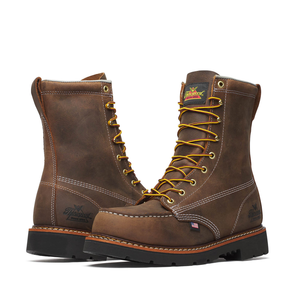 Thorogood Men's American Heritage 8" MAXWear 90 Moc Toe Steel Toe Work Boot