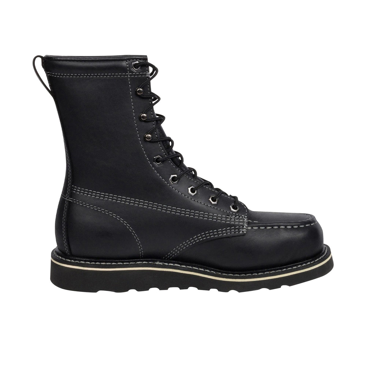 Thorogood Men's American Heritage Midnight Series 8 Inch Moc Steel Toe Work Boots Thorogood Black 10 2E