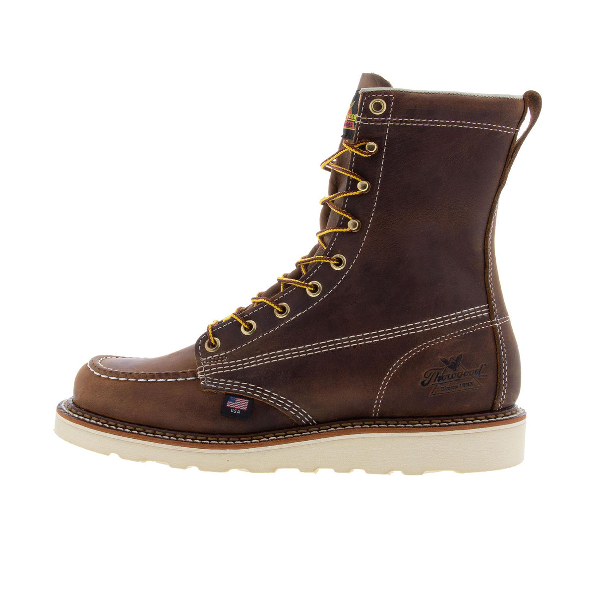 Thorogood Men's American Heritage 8 Inch Moc Toe MAXWear Wedge Soft Toe Work Boots Thorogood