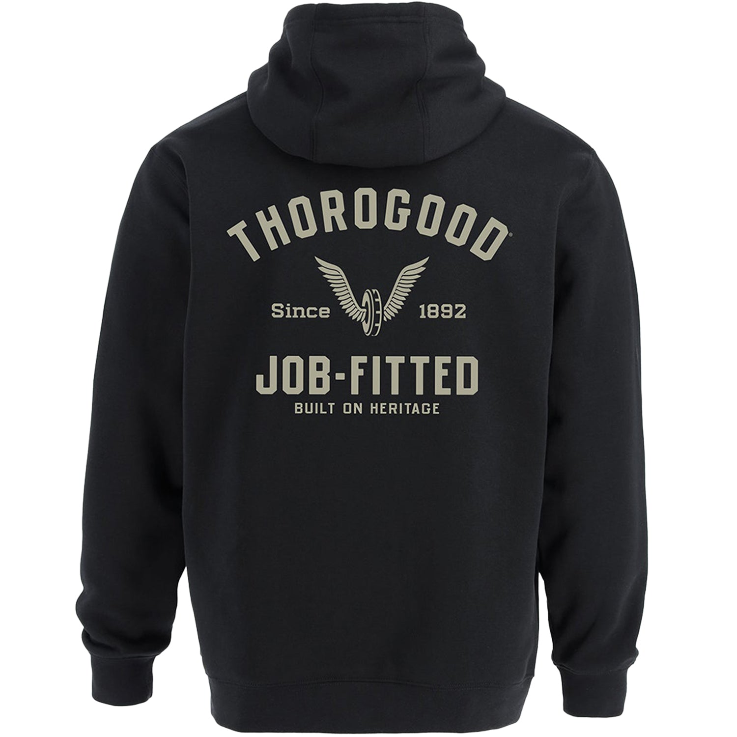 Thorogood Men's Job-Fitted Pullover Hooded Sweatshirt Sweatshirts & Hoodies Thorogood Black 2XL Reg