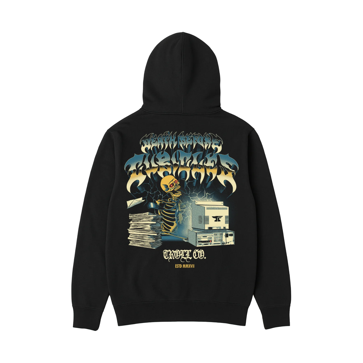 Troll Co. Men's "Death Before Cubical" CPU Graphic Hoodie - Work World - Workwear, Work Boots, Safety Gear