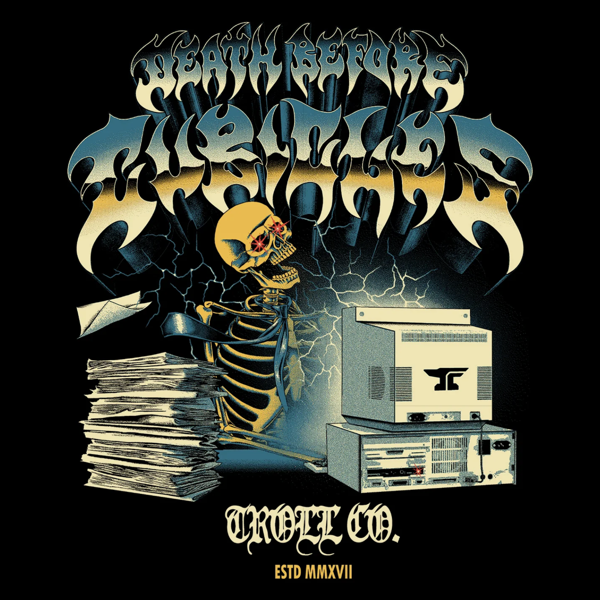 Troll Co. Men's "Death Before Cubical" CPU Graphic Hoodie - Work World - Workwear, Work Boots, Safety Gear